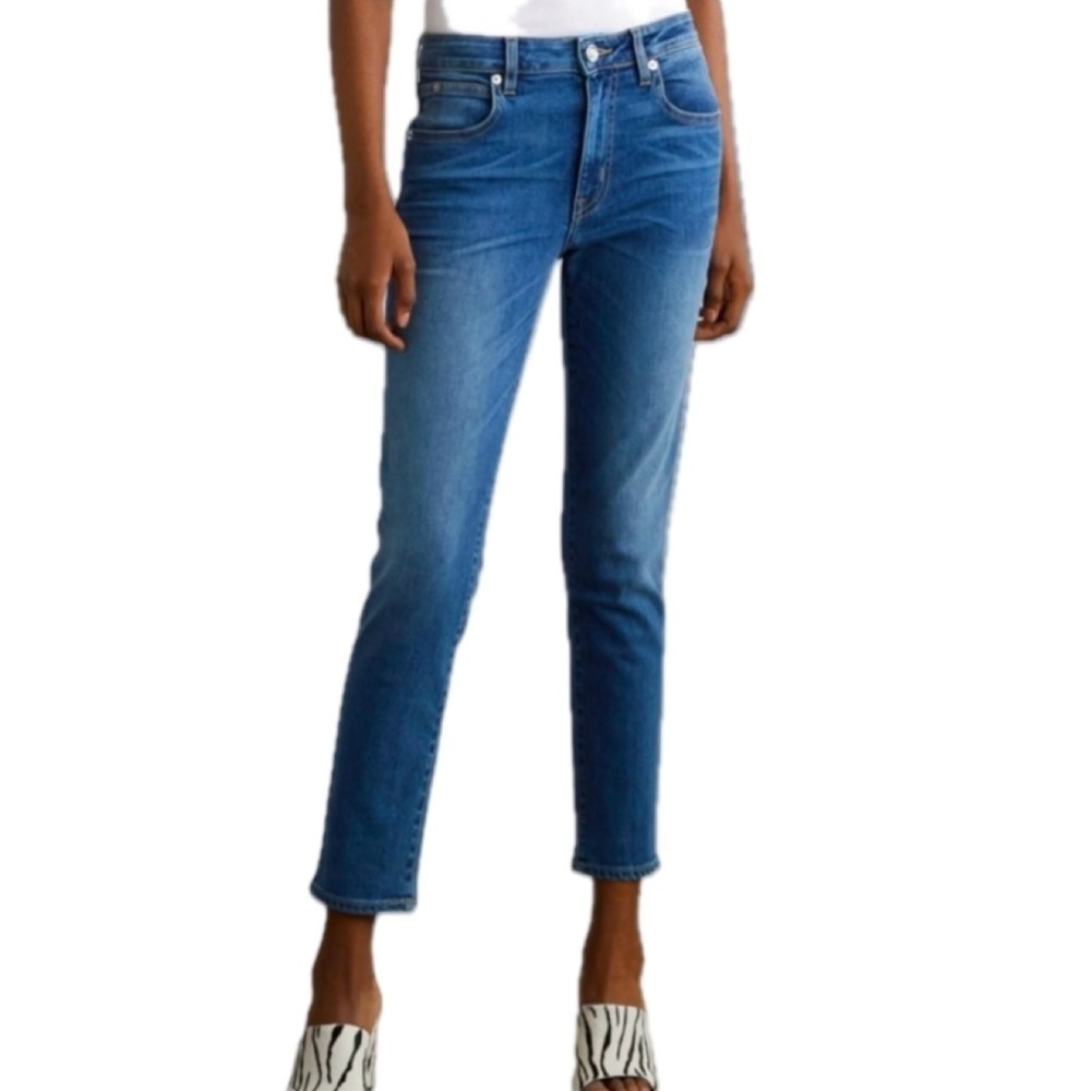 SLVRLAKE Lou Lou Mid-Rise Straight Cropped Jeans. Size 28.